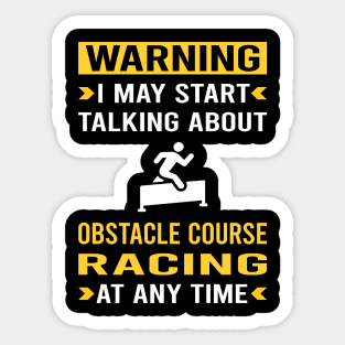 Warning Obstacle Course Racing Race OCR Sticker